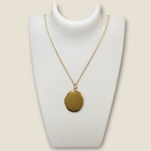 New Gold Oval Locket Necklace